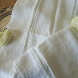 Ginette Lace Linen Table Runner - Chantilly