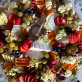 Cheese & Charcuterie Board w. Floral Crackers & Jam Sampler