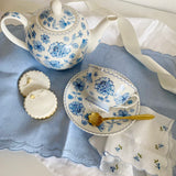Blue & White Floral Tea Set