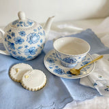 Blue & White Floral Tea Set