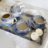 Blue Chinoiserie Tea Set w. Tray