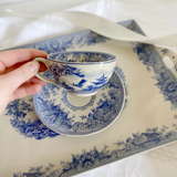 Blue Chinoiserie Tea Set w. Tray