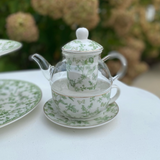 Sage Tea Infuser & Pot w. Cup & Saucer